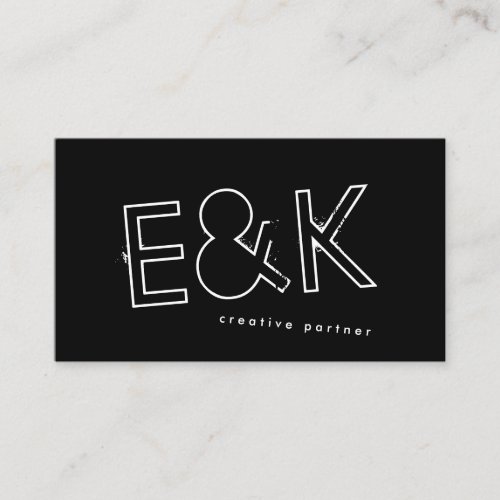 Ultra Modern Outline Big Funky Script Artist Business Card