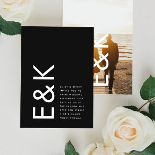 Ultra Modern   Photo   Bold Monogram Wedding Invitation