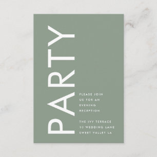 Ultra Modern Sage Green Monogram Simple Wedding Enclosure Card