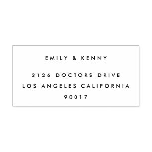Ultra modern Simple Plain Wedding Return Self-inking Stamp
