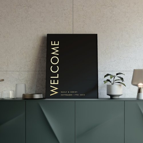Ultra Modern Simple Wedding Welcome Gold Foil Prints