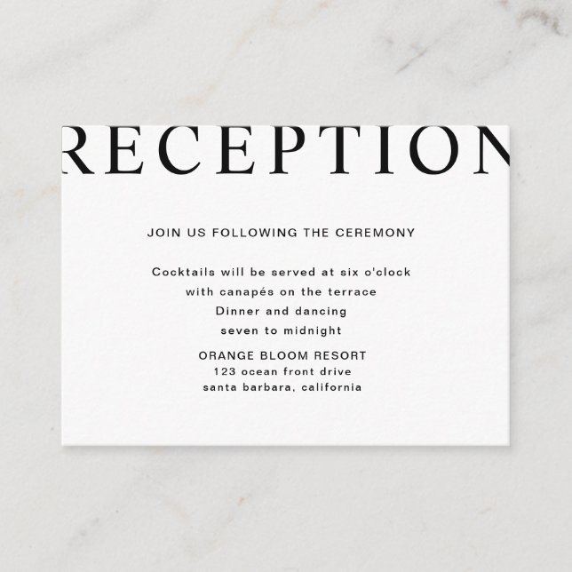 ultra modernlayout Reception Enclosure Card (Front)