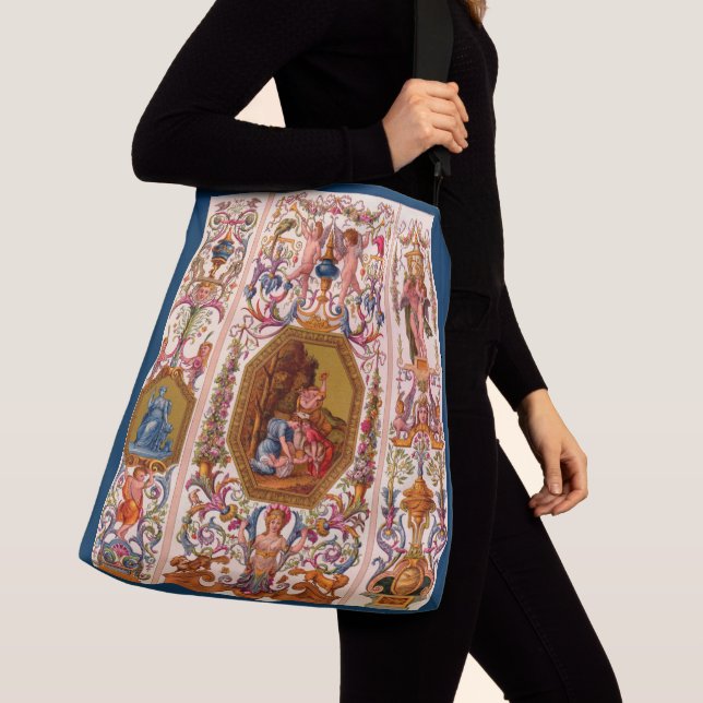 ultra opulent 17th century Baroque print Crossbody Bag (Close Up)