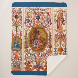 ultra opulent 17th century Baroque print Sherpa Blanket