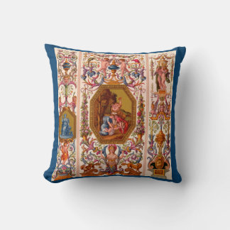 ultra opulent 17th century Baroque print Throw Pillow