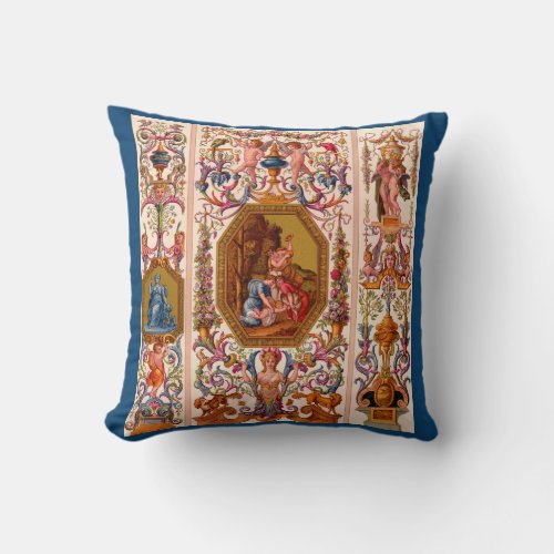 ultra opulent 17th century Baroque print Throw Pillow