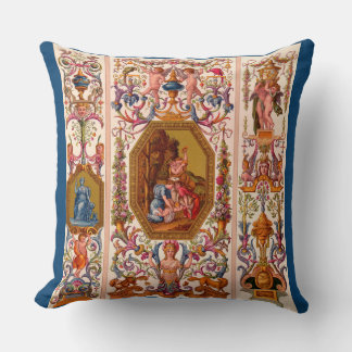 ultra opulent 17th century Baroque print Throw Pillow