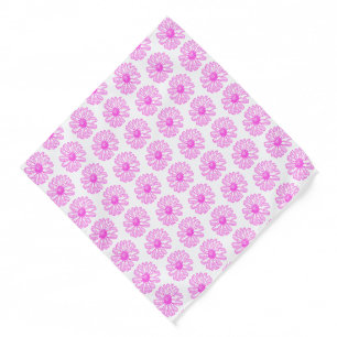 Ultra Pink Daisy Flower Print, Hippie Floral Bandana