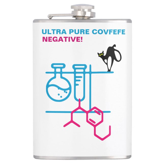 Ultra Pure Covfefe. Negative. Customizable Flask (Front)