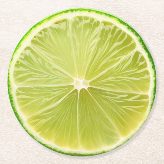 Ultra Realism Lime Slice Beverage Coaster (Front)
