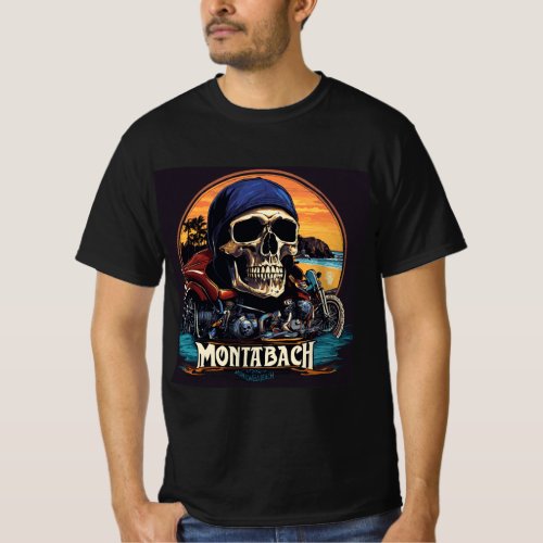 Ultra Realistic Biker Skull T_Shirt