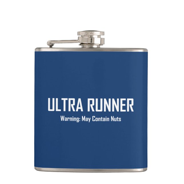 Ultra Runner, Warning May Contain Nuts Flask (Front)