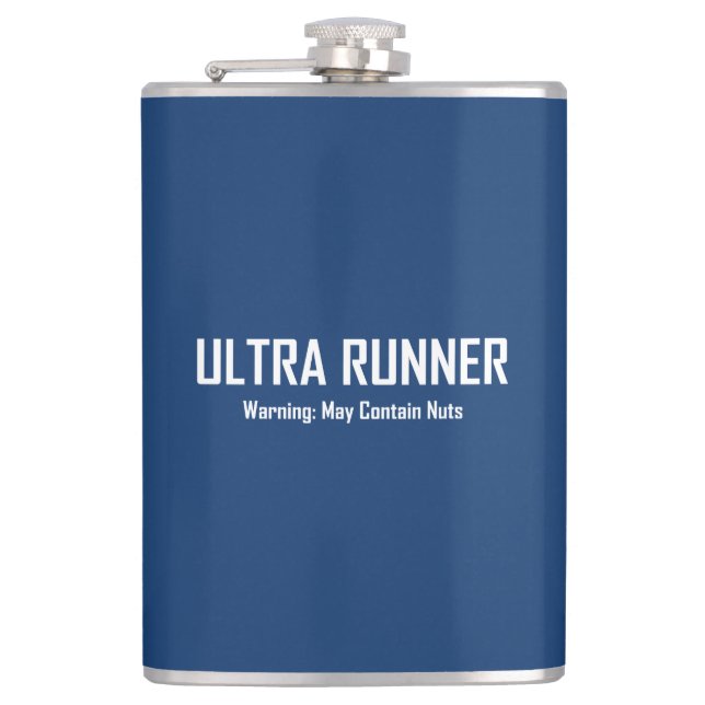 Ultra Runner, Warning May Contain Nuts Flask (Front)