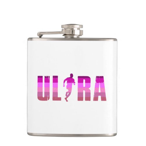 Ultra Running Pink Purple Rainbow Flask
