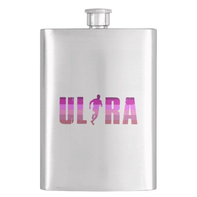 Ultra Running Pink Purple Rainbow Flask (Front)
