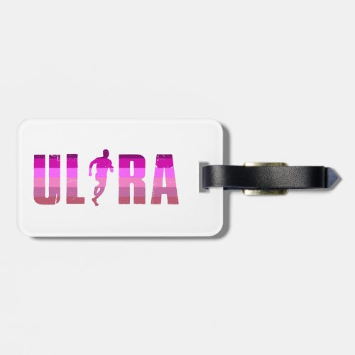 Ultra Running Pink Purple Rainbow Luggage Tag