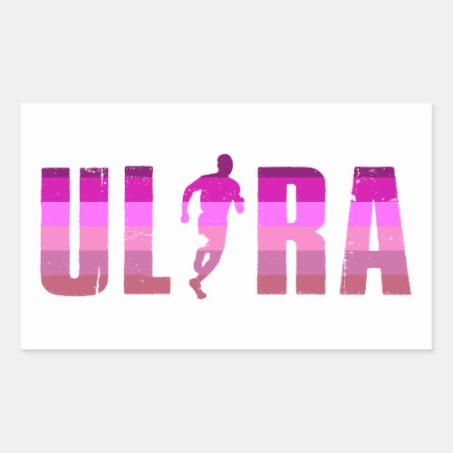 Ultra Running Pink Purple Rainbow Rectangular Sticker