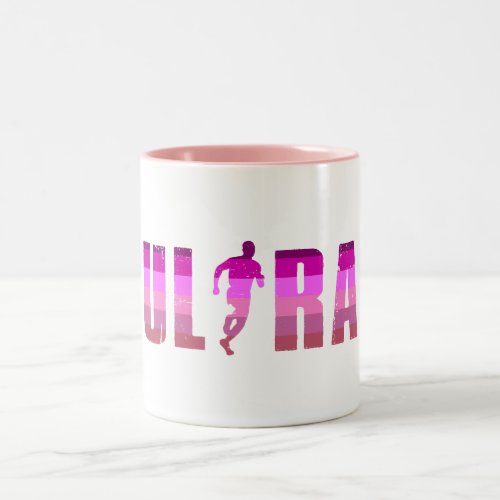 Ultra Running Pink Purple Rainbow Two_Tone Coffee Mug