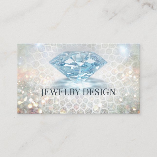 Ultra Sparkling Diamond Jeweler Jewelry Designer Business Card (Front)