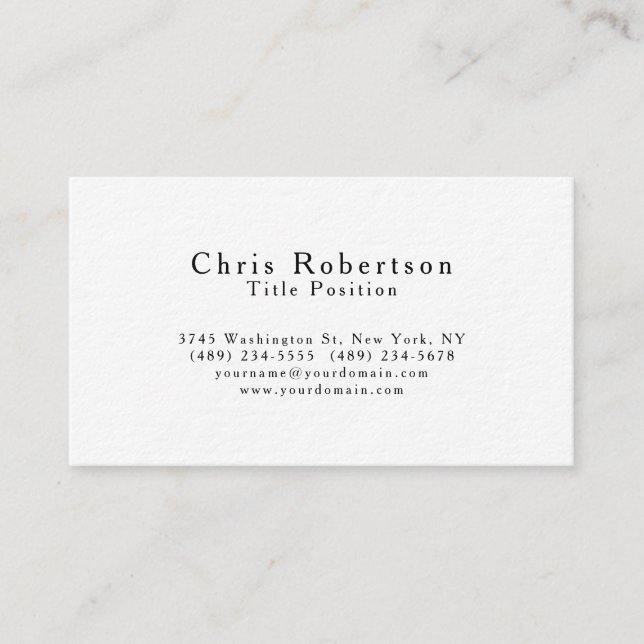 Ultra-Thick Black White Charming Business Card (Front)