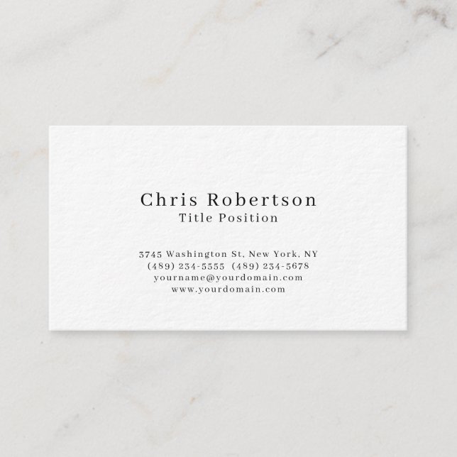 Ultra-Thick Black White Charming Business Card (Front)
