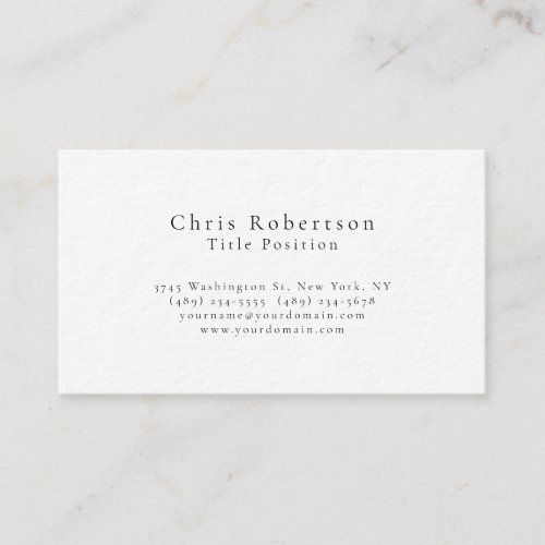 Ultra-Thick Black White Plain Modern Simple Business Card