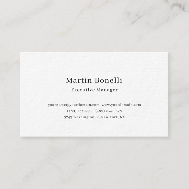 Ultra-Thick Black & White Trendy Minimal Business Card (Front)
