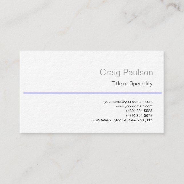Ultra Thick Charm Black White Blue Business Card (Front)