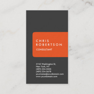 Ultra-Thick Chic Grey Orange Stripe Business Card