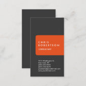 Ultra-Thick Chic Grey Orange Stripe Business Card (Front/Back)