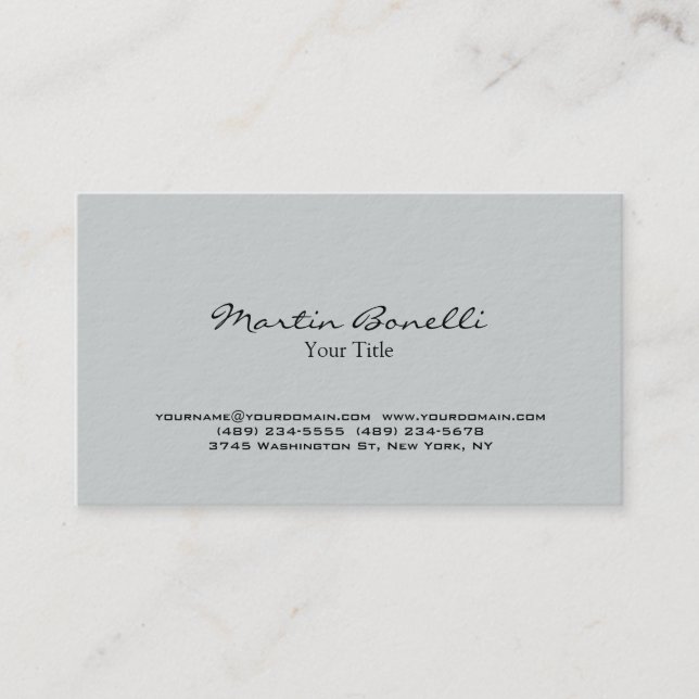 Ultra-Thick Grey Trendy Business Card (Front)