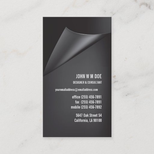 Customizable Effects Gray &amp; Black Business Card