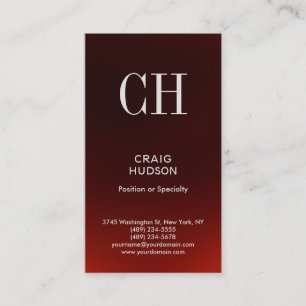 Ultra-Thick Monogram Professional Business Card