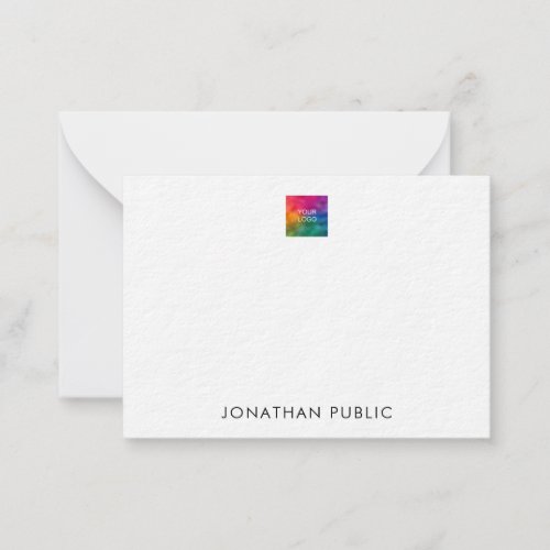Ultra Thick Paper Upload Your Own Company Logo Note Card