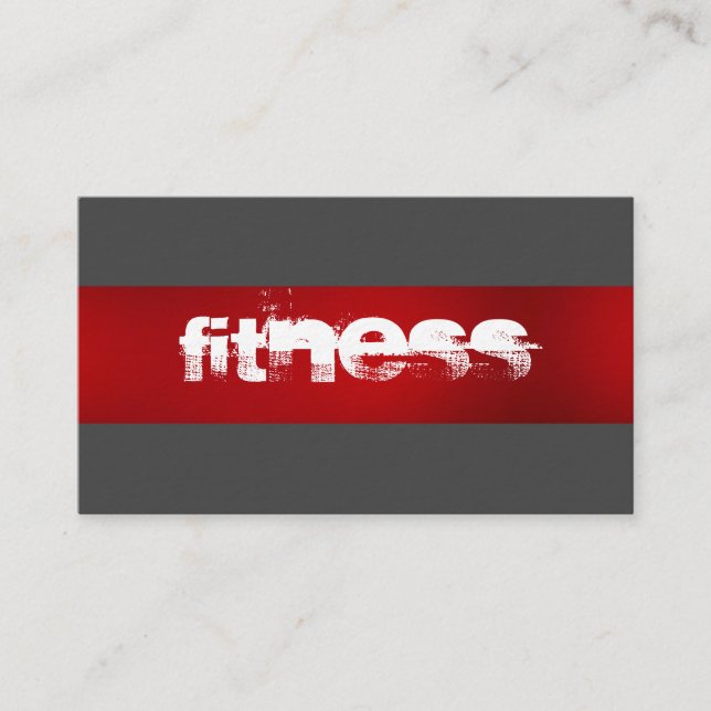 Ultra-Thick Red Gray Fitness Sport Business Card (Front)