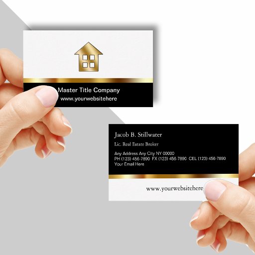 Customizable Ultra Thick Title Company Business Cards