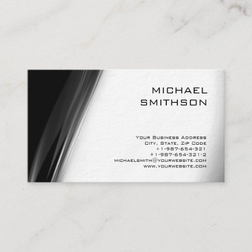 Ultra_Thick Trendy Black White Grey Business Card
