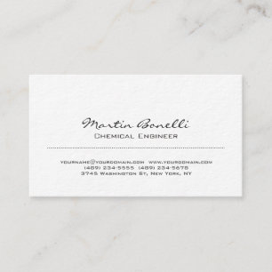 Ultra-Thick White Chemical Engineer Business Card