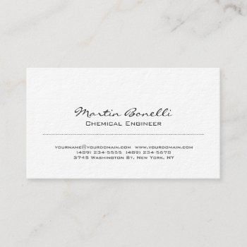Ultra-thick White Chemical Engineer Business Card by hizli_art at Zazzle