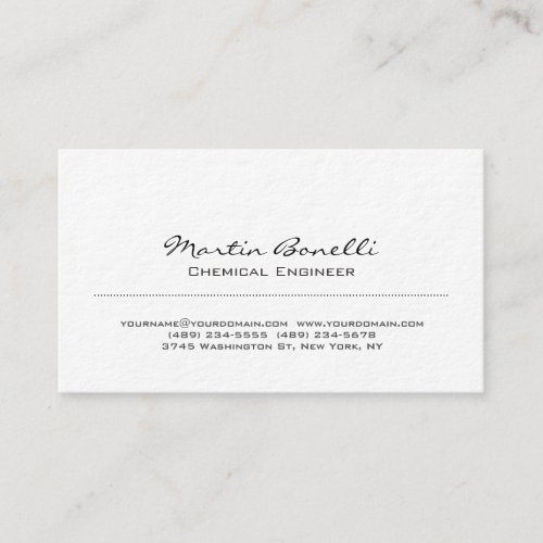 Ultra_Thick White Chemical Engineer Business Card