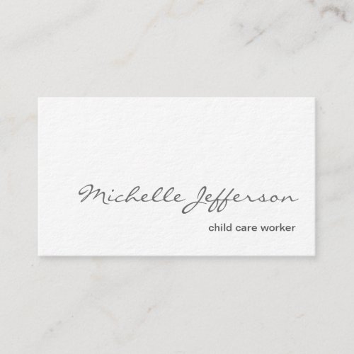 Ultra_Thick White Child care worker Business Card