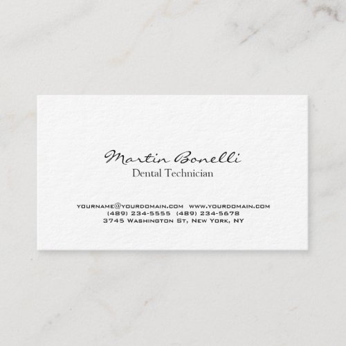 Ultra_Thick White Dental Technician Business Card