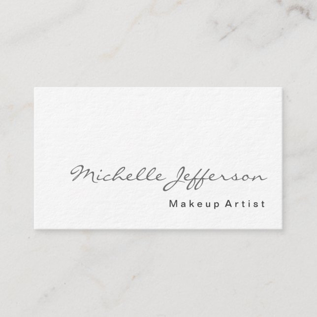 Ultra-Thick White Makeup Artist Business Card (Front)