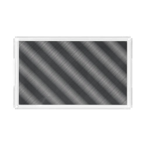 Ultra Thin Black  White Gradation Lines Acrylic Tray