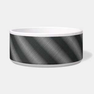 Ultra Thin Black & White Gradation Lines Bowl