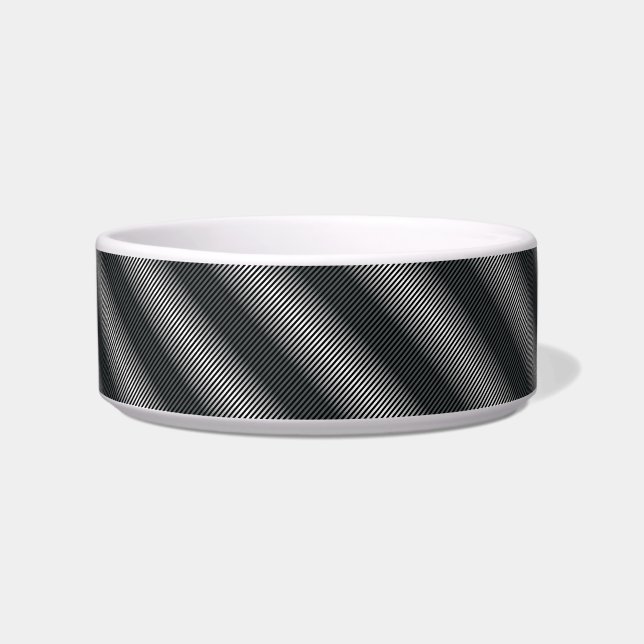 Ultra Thin Black & White Gradation Lines Bowl (Front)