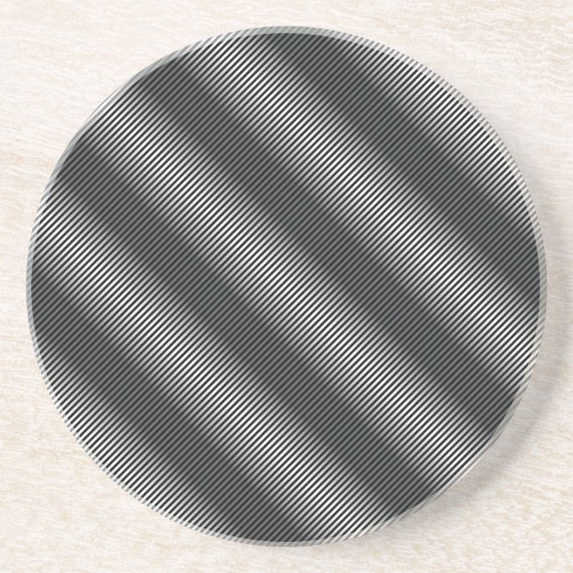 Ultra Thin Black & White Gradation Lines Drink Coaster (Front)
