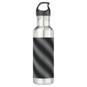 Ultra Thin Black & White Gradation Lines Water Bottle
