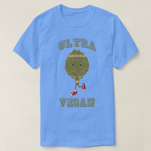 Ultra Vegan Retro Running Artichoke T-Shirt (Design Front)
