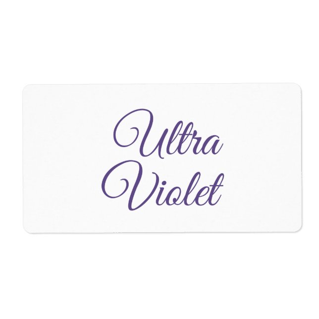 Ultra violet 2018 color label (Front)